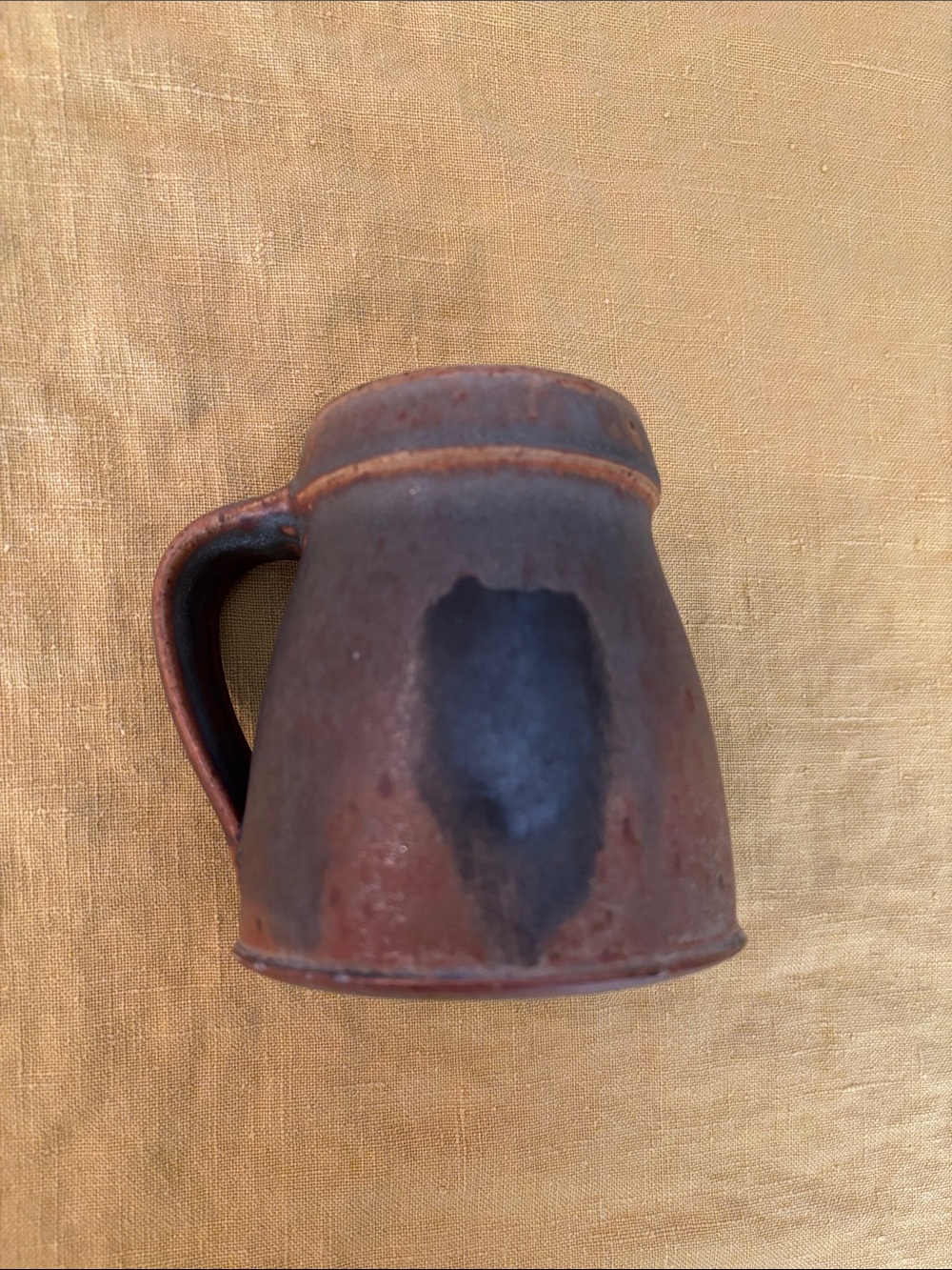 Rustic Small Ceramic Mug in Brown with Dark Glaze